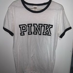 White tshirt from pink